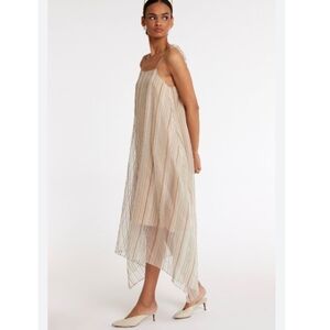 JOIE Roisin Tie Strap‎ Silk & Cotton Trapeze Dress